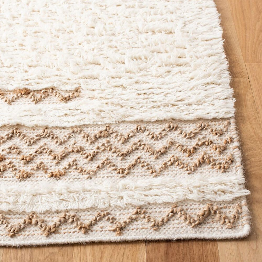 Safavieh Natura NAT720A 2&#39;3&quot; x 8&#39; Ivory and Brown Runner, , large