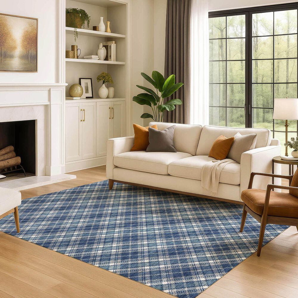 Dalyn Rug Company Soft Essentials Plaid Navy 8' x 10' Indoor/Outdoor Area Rug, , large