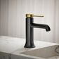 Kohler Occasion Single-Handle Bathroom Sink Faucet in Matte Black and Brushed Moderne Brass, , large