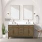 Lexora Home Laurel 60" Double Bathroom Vanity in Grey Oak with White Quartz Top and Rectangular Sinks, , large