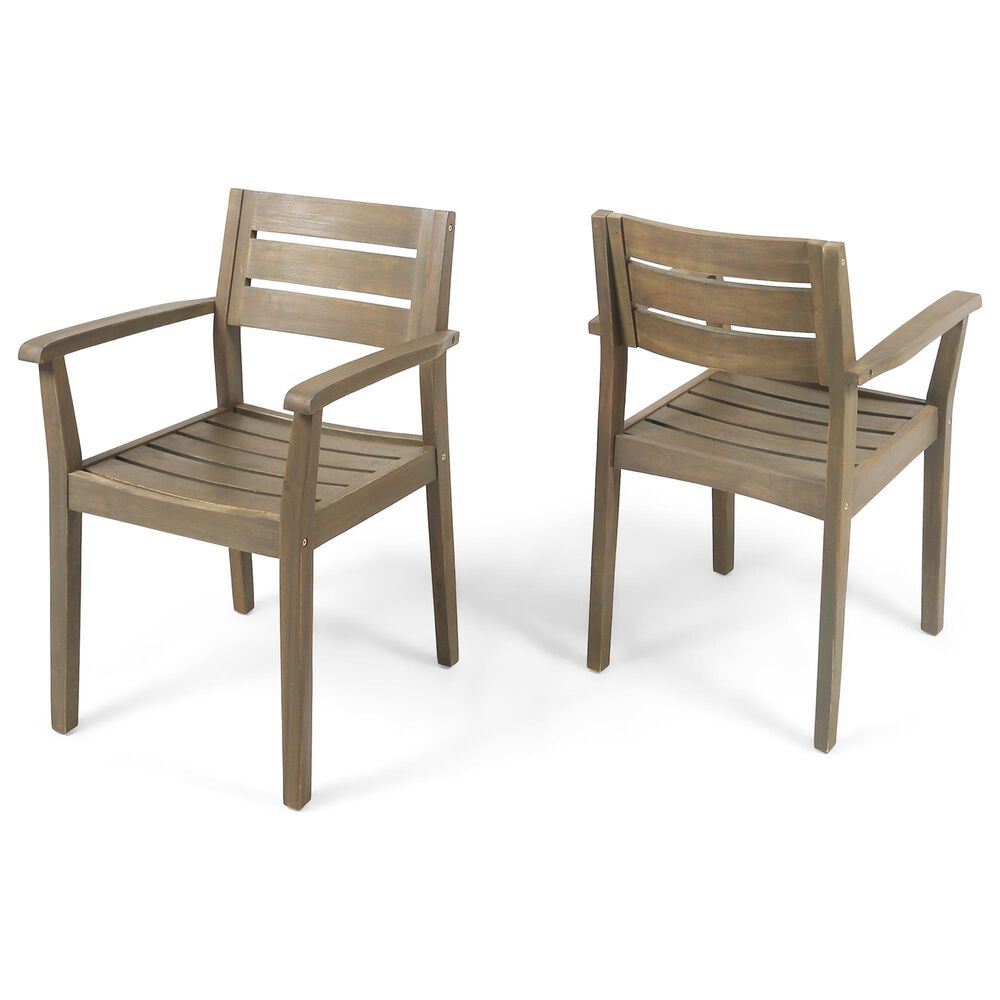 Hearth and Haven Stamford Patio Dining Chair in Gray (Set of 2), , large