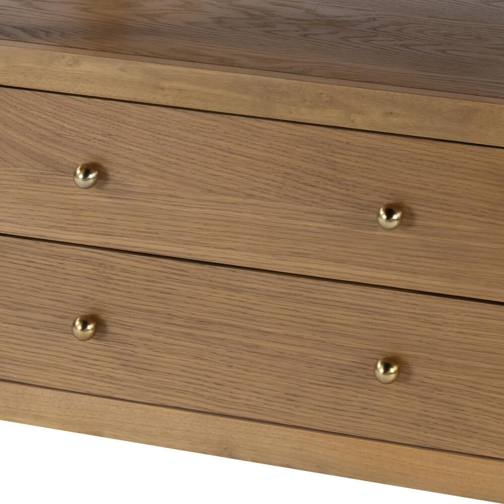 Butler Specialty Company Nora 2-Drawer Wide Nightstand with Open Shelf in Light Natural Brown, , large