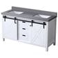 Lexora Home Marsyas 60" Double Bathroom Vanity in White with Grey Quartz Top and Rectangular Sinks, , large