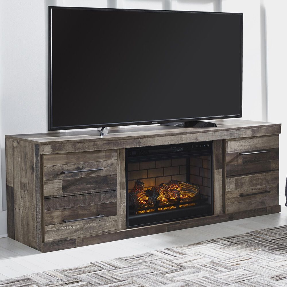 Ashley Derekson 60&quot; TV Stand with Electric Fireplace Insert in Multi Gray, , large