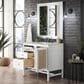 James Martin Vanities Addison 36" Single Bathroom Vanity in Glossy White with 3 cm Victorian Silver Quartz Top and Rectangular Sink, , large