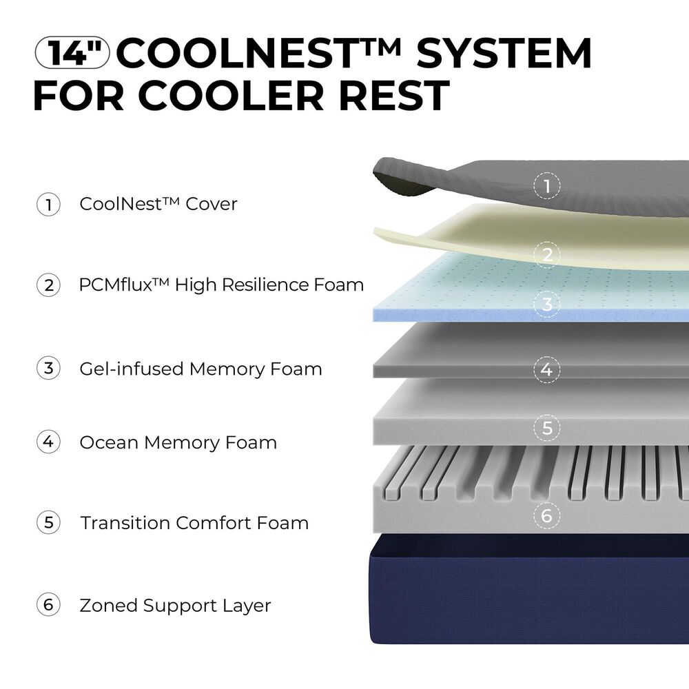 SweetNight CoolNest 14" Medium Full Mattress in a Box, , large