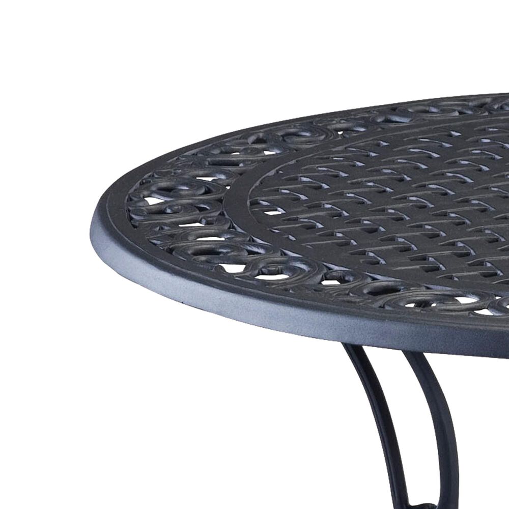 Homestyles Sanibel 7-Piece Patio 42&quot; Dining Set with Umbrella and Swivel Chairs in Black, , large