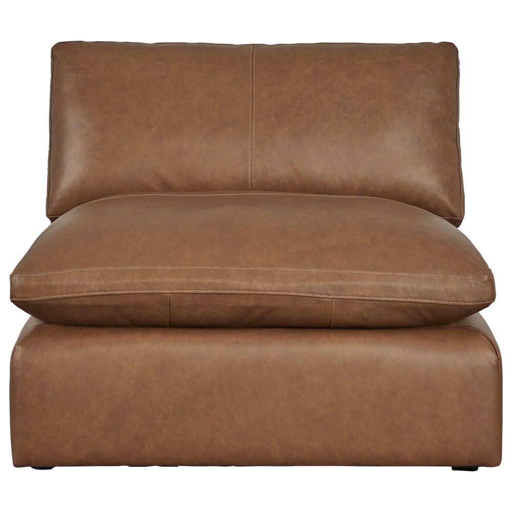 Ashley Emilia 4-Piece Stationary Reversible Sectional Sofa with Ottoman in Caramel, , large