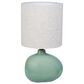 Teak Interiors Stoneware Crackle Glaze Table Lamp in Aqua, , large
