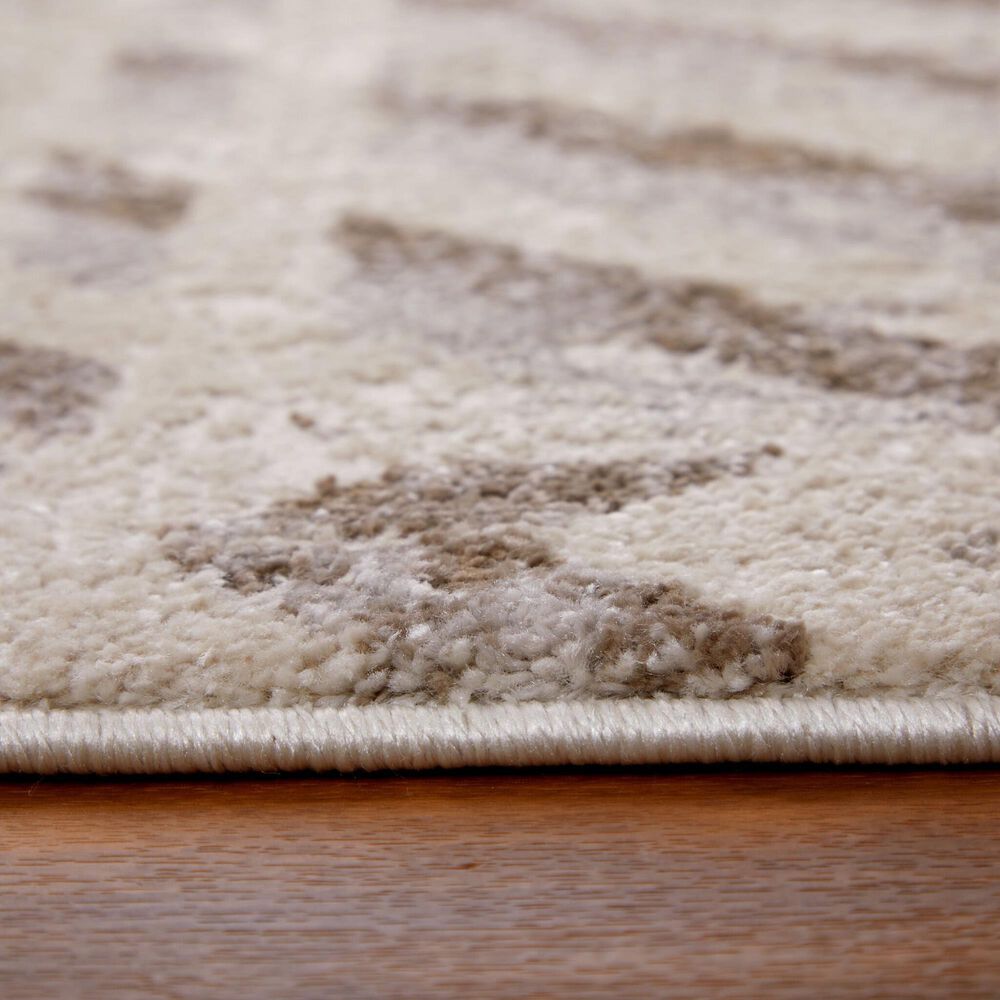 Feizy Vancouver 4&#39; x 6&#39; Beige and Brown Area Rug, , large