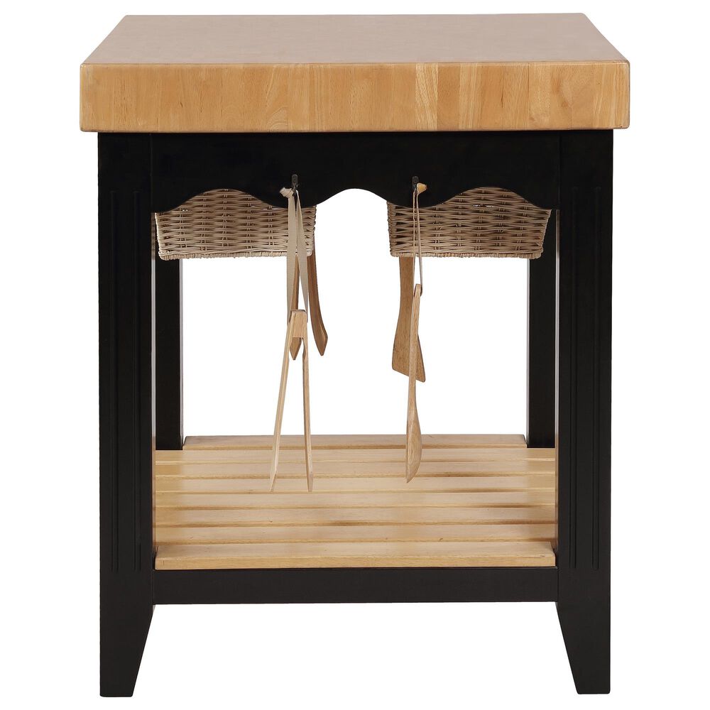 Linon Home Decor Kolton Kitchen Island in Black and Natural, , large