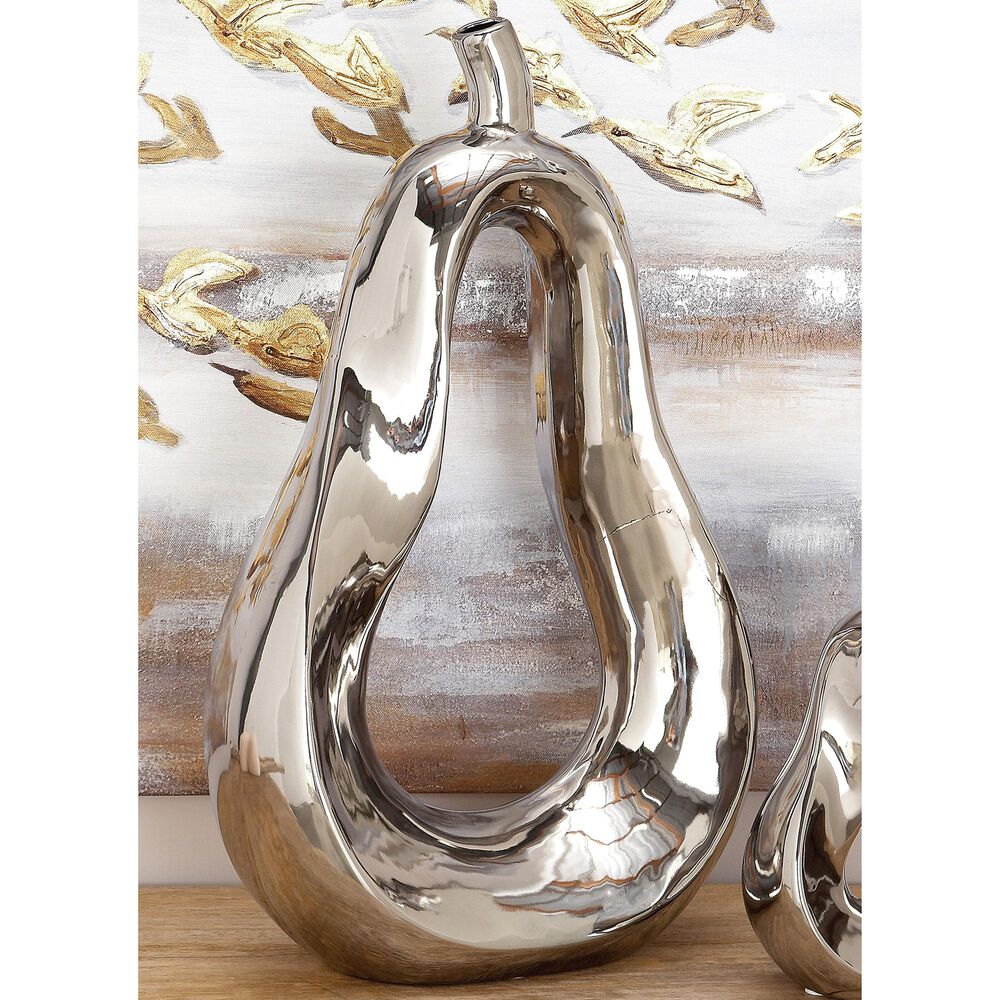 Maple and Jade 21" x 13" Vase in Silver, , large