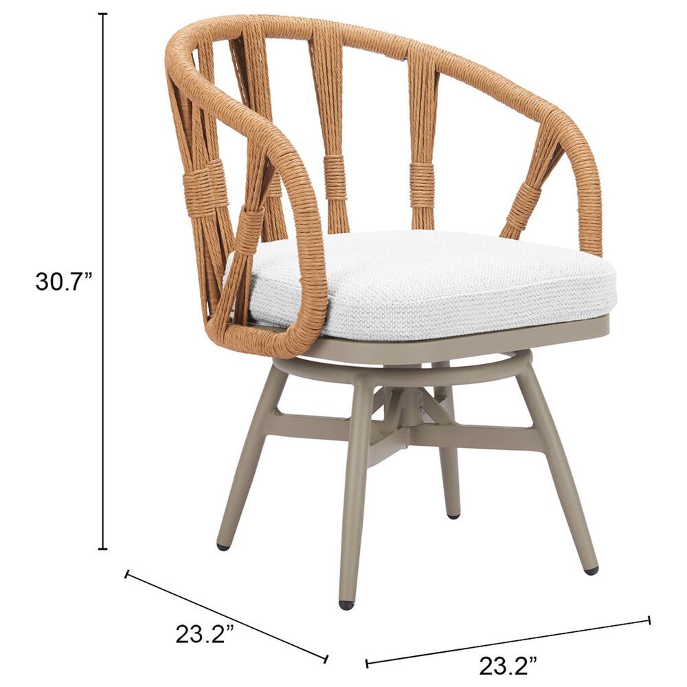 Zuo Modern Safal Swivel Outdoor Dining Chair in Gray, , large