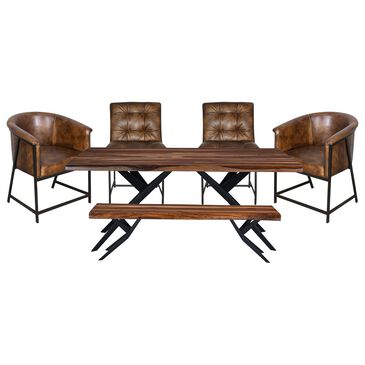 Home Trends & Design Austin Loft/Essex 6-Piece Dining Set in Brown, , large