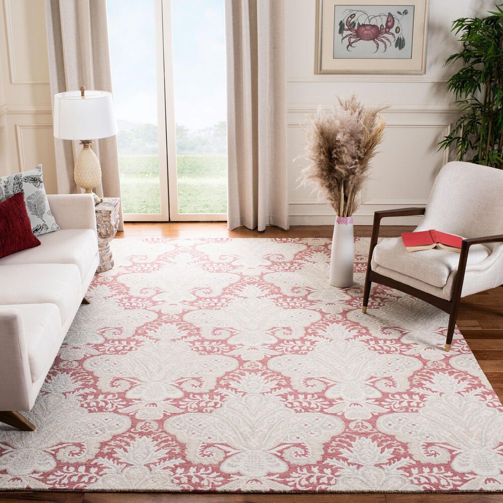 Safavieh Micro-Loop 8&#39; x 10&#39; Pink and Beige Area Rug, , large