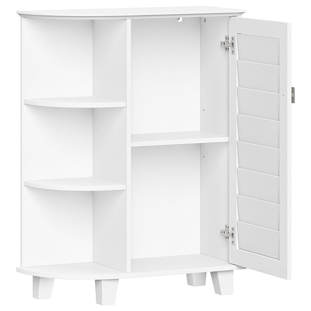 RiverRidge Home Brookfield 1-Door Floor Cabinet with Side Shelves in White, , large