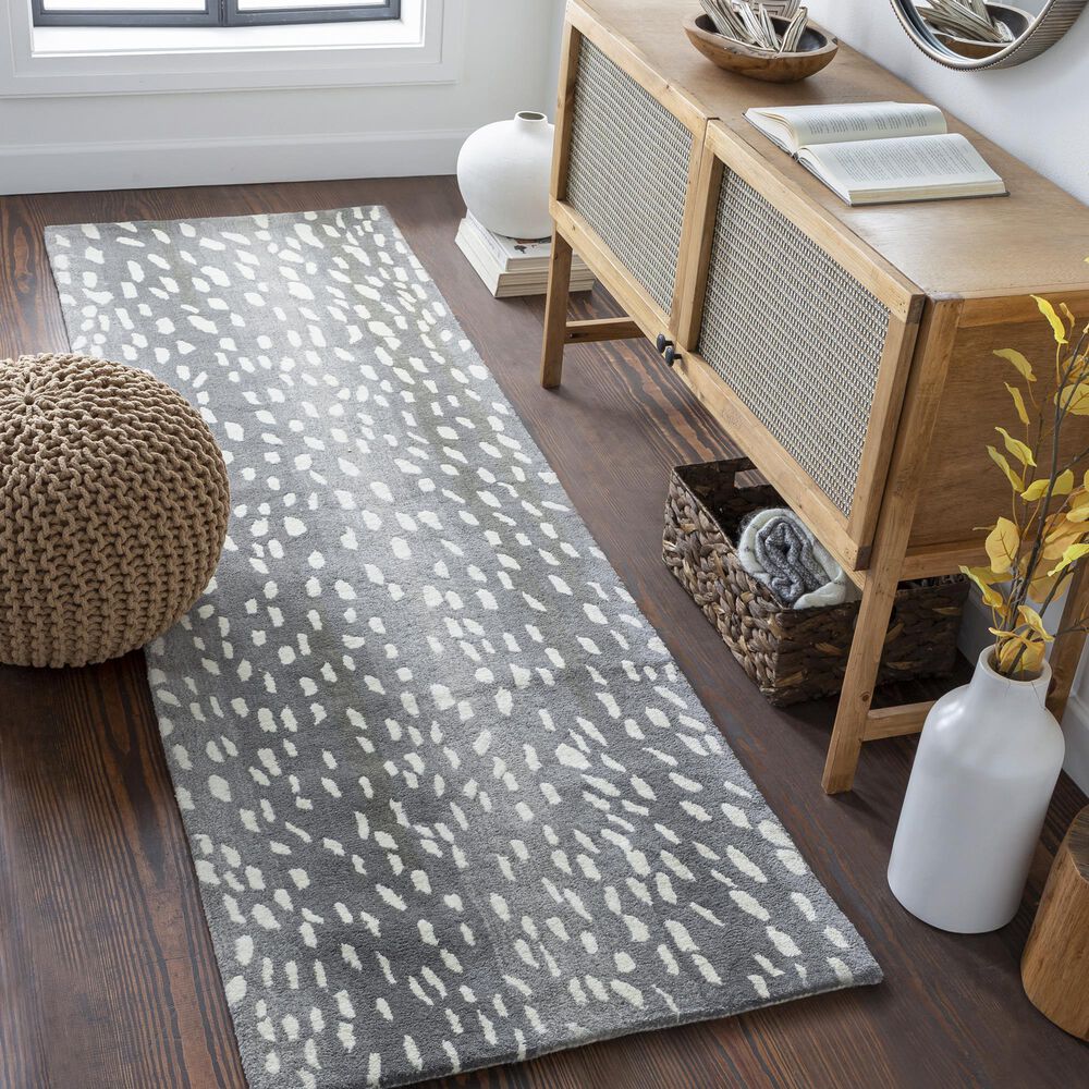 Surya Athena 3&#39; x 12&#39; Medium Gray, Light Gray and Cream Runner, , large