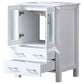 Lexora Home Volez 24" Single Bathroom Vanity in White with 2 cm White Ceramic Top and Rectangular Sink, , large