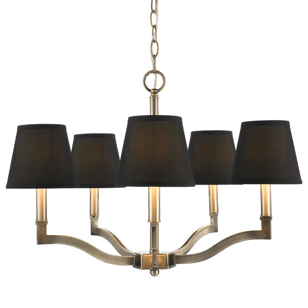 Golden Lighting Waverly 5-Light Chandelier with Tuxedo Shade in Aged Brass, , large