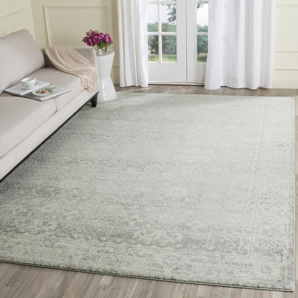 Safavieh Evoke EVK270Z 10" x 14" Silver and Ivory Area Rug, , large