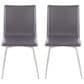 Lumisource Mason Swivel Side Chair with Grey Upholstered in Brushed Stainless Steel (Set of 2), , large