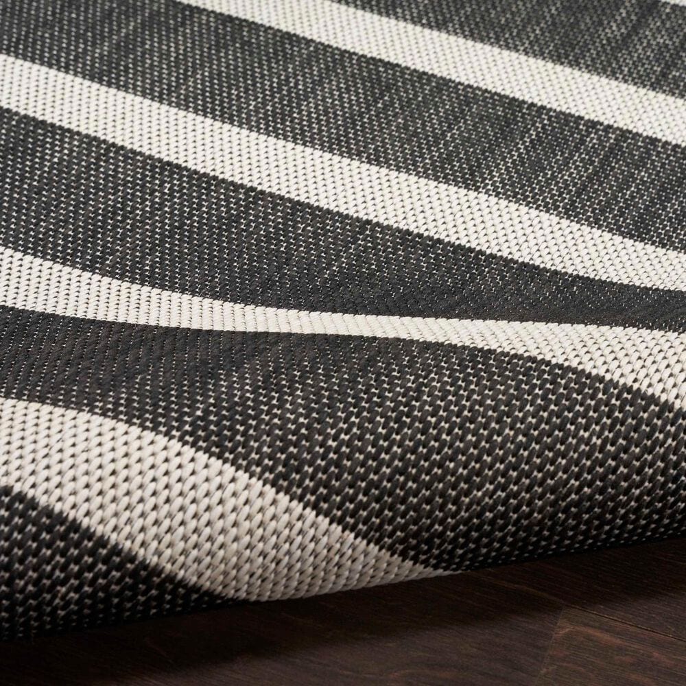 Nourison Positano POS03 Black and Ivory 4&#39; x 6&#39; Indoor/Outdoor Area Rug, , large