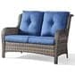 Sunwell Garden Patio Loveseat with Gray Frame in Navy, , large