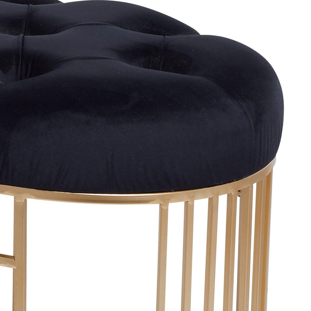 Maple and Jade 24&quot; Velvet Bench in Black, , large