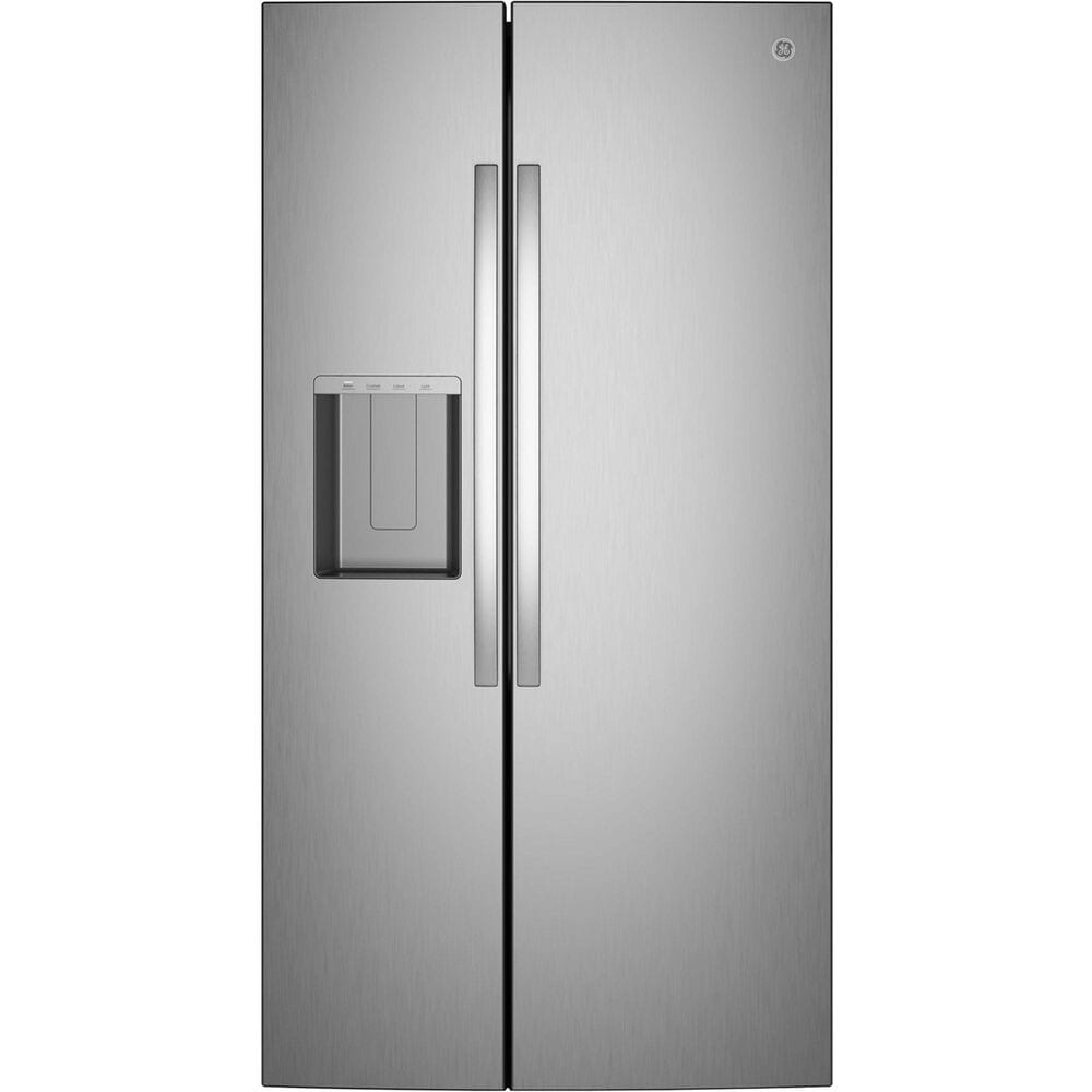 GE Appliances 27.7 Cu. Ft. Side-By-Side Refrigerator with LED Light Walls and Extra Tall Dispenser in Fingerprint Resistant Stainless Steel, , large