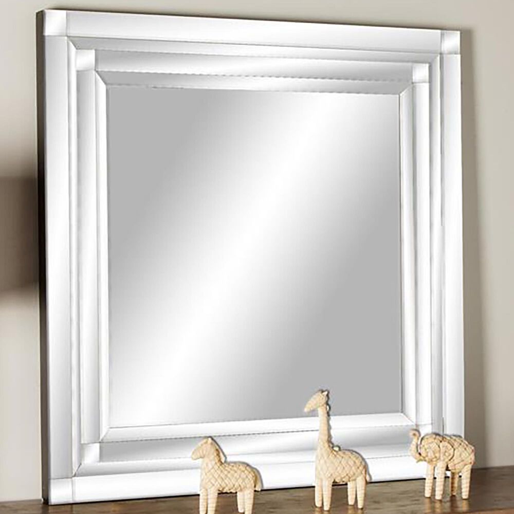 Maple and Jade Glam Glass Wall Mirror in Silver, , large
