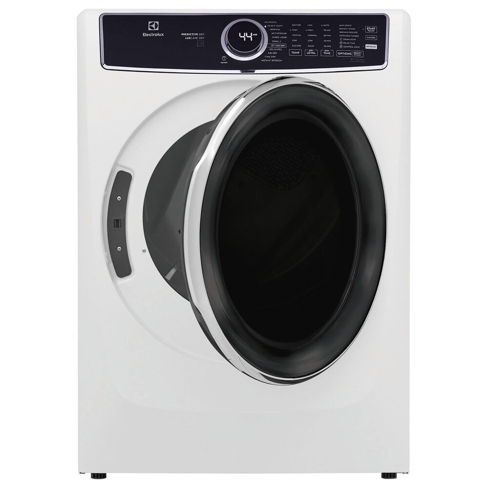 Electrolux 8 Cu. Ft. Front Load Gas Dryer with Steam in White NFM