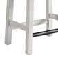 Hawthorne Furniture Drake Backless Stool with Gray Cushion in Rustic White, , large