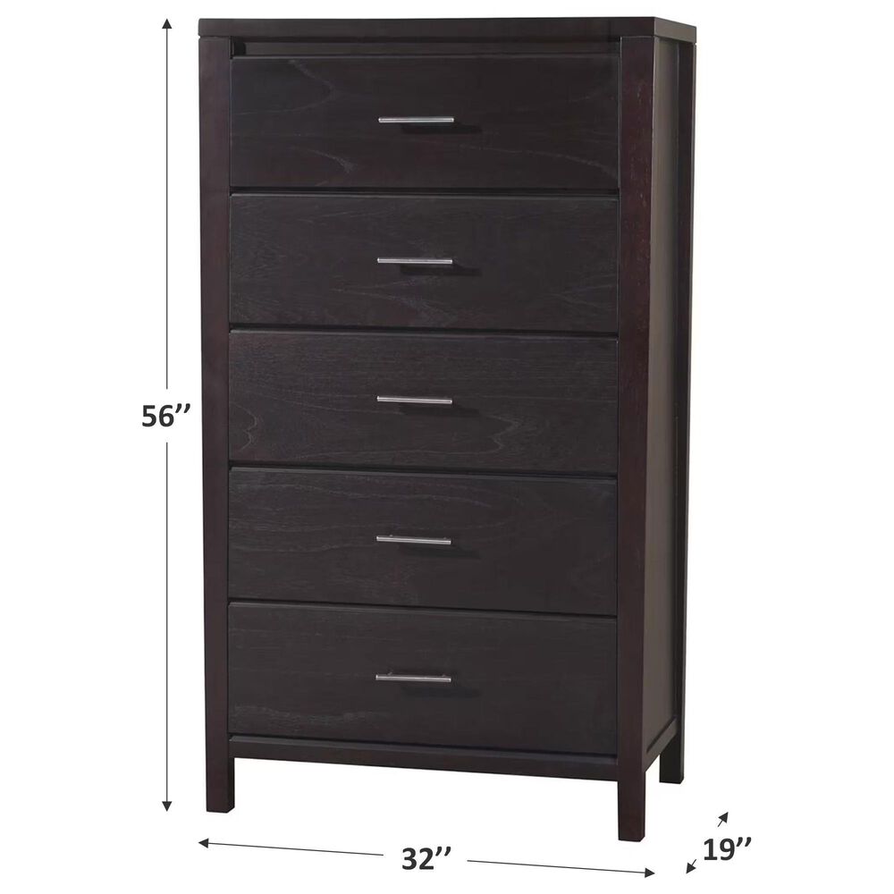 37B Nevis 5 Drawer Chest in Espresso, , large