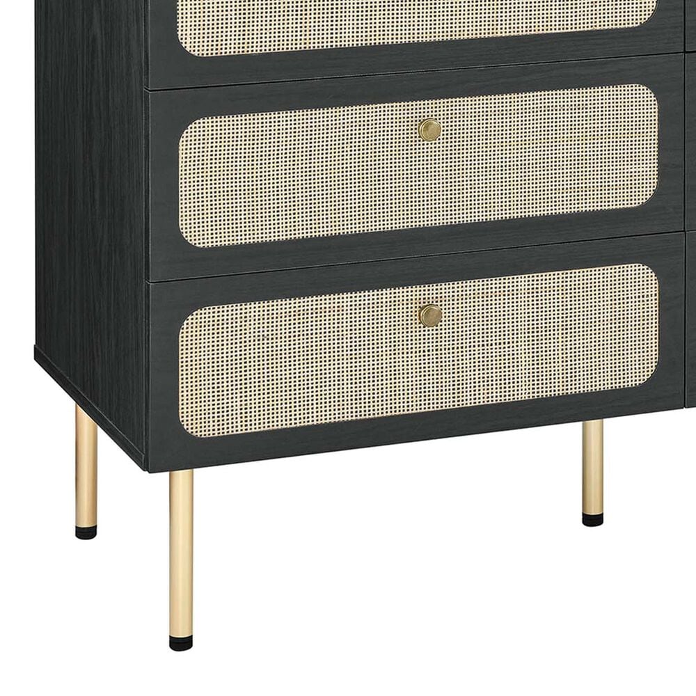 Modway Chaucer 6-Drawer Compact Dresser in Black, , large