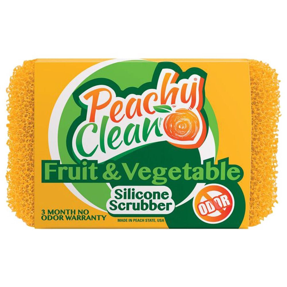 Peachy Clean Dish Fruit and Vegetable Scrubber in Yellow Orange, , large