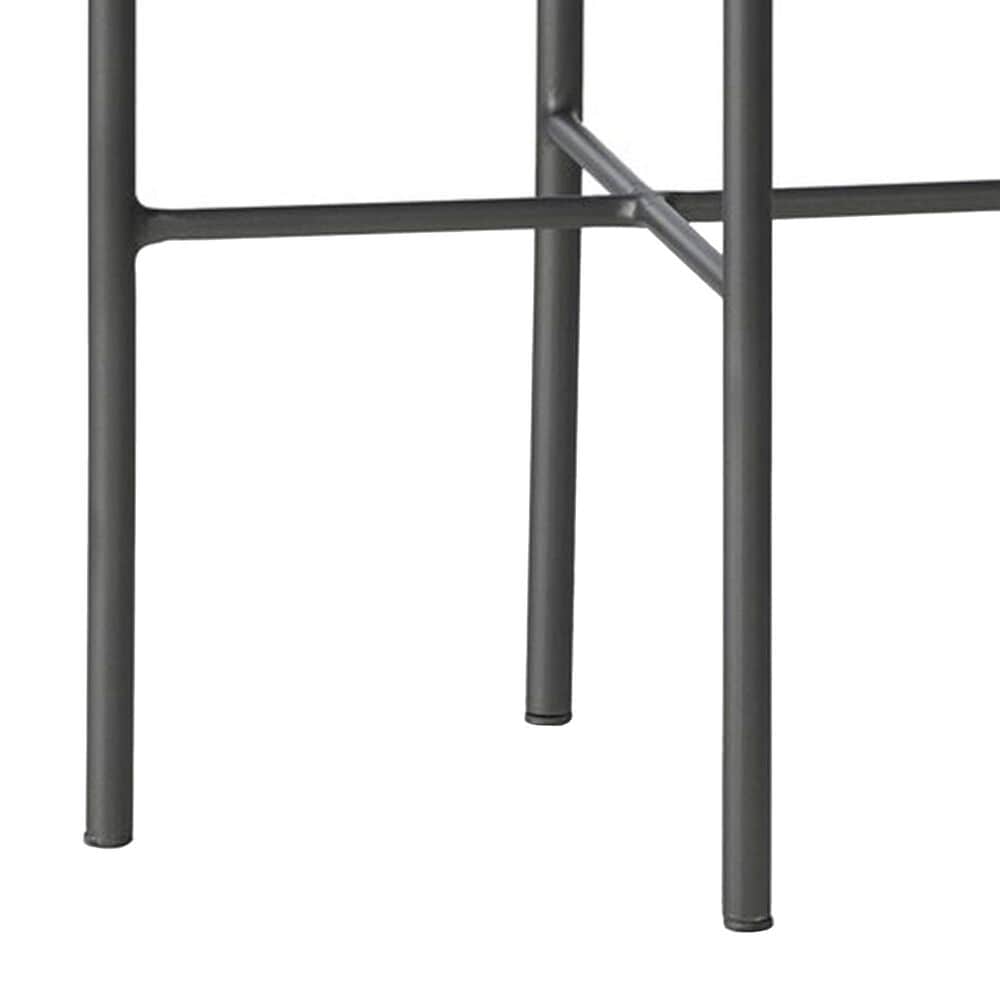 Four Hands Nocona Bar Stool with Black and White Speckled Hide Leather in Gunmetal, , large