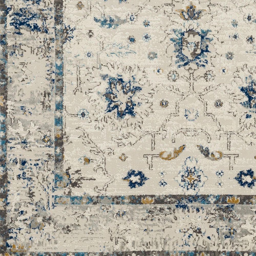 Karastan Cleo Evesham 5&#39;3&quot; x 8&#39; Grey and Dark Blue Area Rug, , large