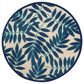 Nourison Aloha Floral 5"3" Round Navy Indoor/Outdoor Area Rug, , large