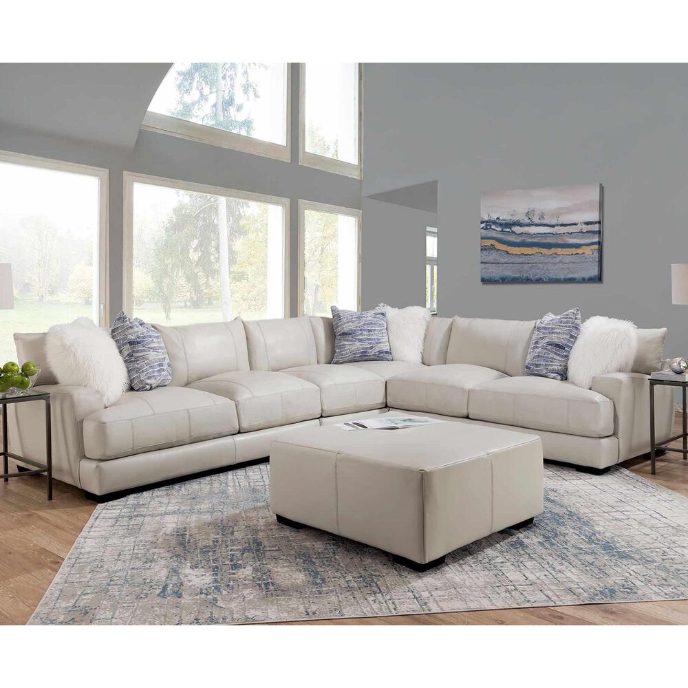 Moore Furniture Luca 4-Piece Stationary Sectional in Bison Ivory, , large