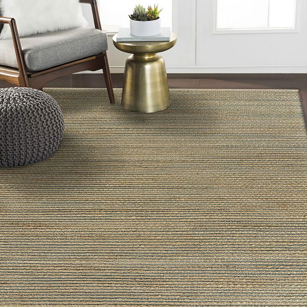 L&amp;R Resources Natural Fiber Striped 5&#39; x 7&#39;9&quot; Spa Blue Area Rug, , large