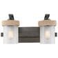 Golden Lighting Chatham 2-Light Bath Vanity in Gunmetal Bronze with Clear Sandblasted Glass, , large