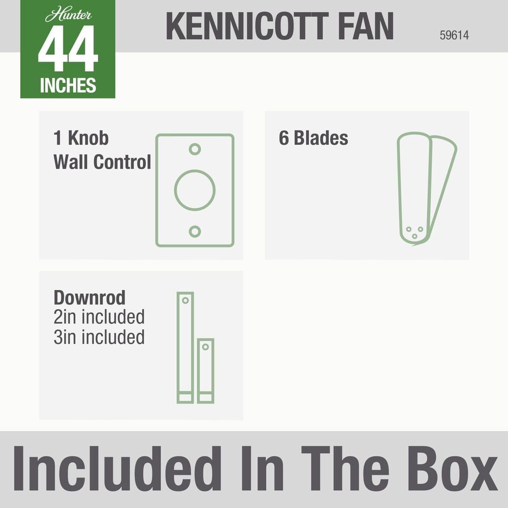 Hunter Kennicott 44&quot; Outdoor Ceiling Fan in Fresh White, , large
