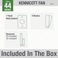 Hunter Kennicott 44" Outdoor Ceiling Fan in Fresh White, , large