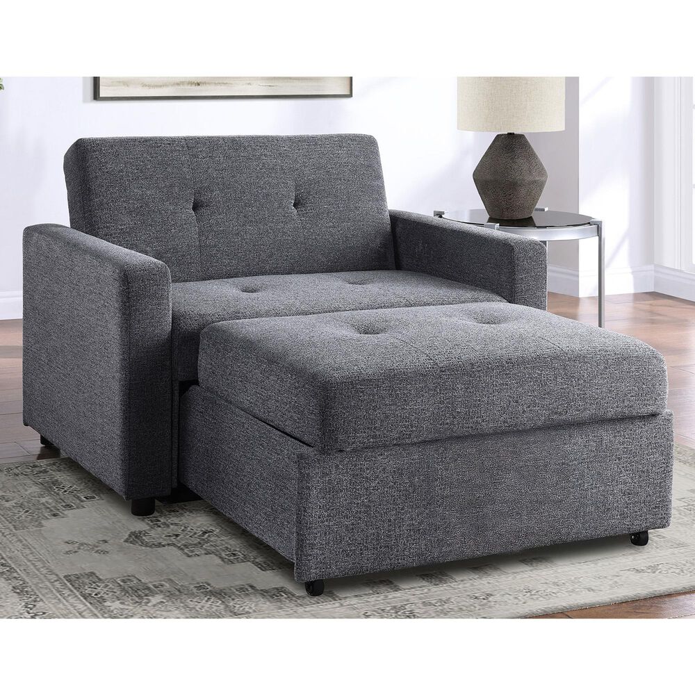 Steve Silver Convertible Sleeper Chair in Gray, , large