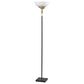 Adesso Noah Torchiere in Black and Antique Brass, , large
