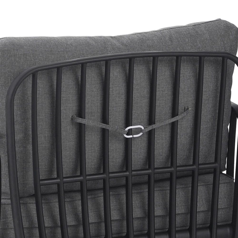 Hearth and Haven 2-Piece Patio Conversation Set with Dark Gray Cushion in Black, , large