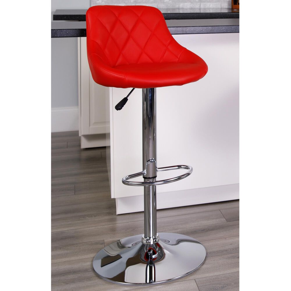 Flash Furniture Adjustable Barstool in Red, , large