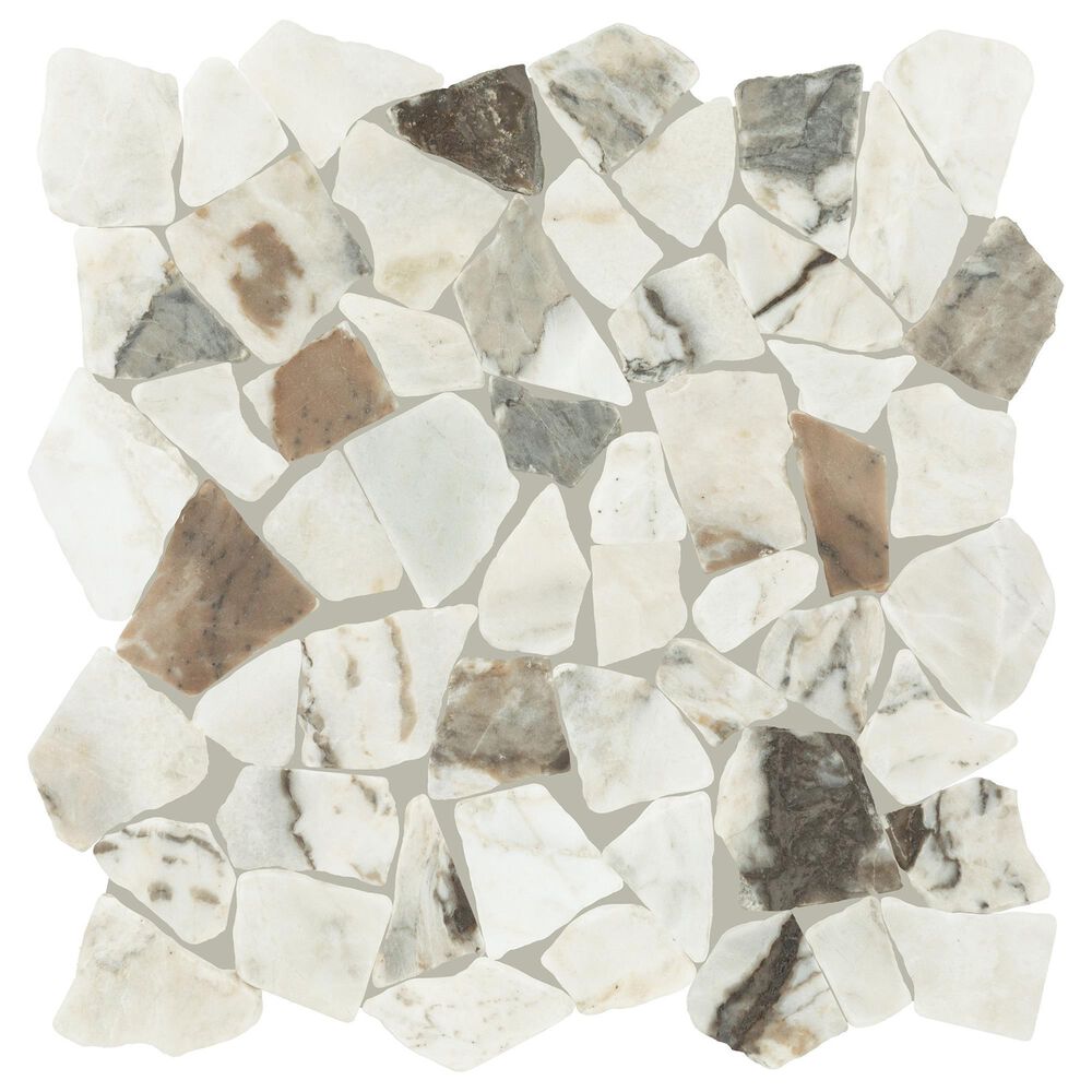 Dal-Tile Gamma Illusive 13"" X 13"" PEBBLE Natural Stone Mosaic Sheet, , large