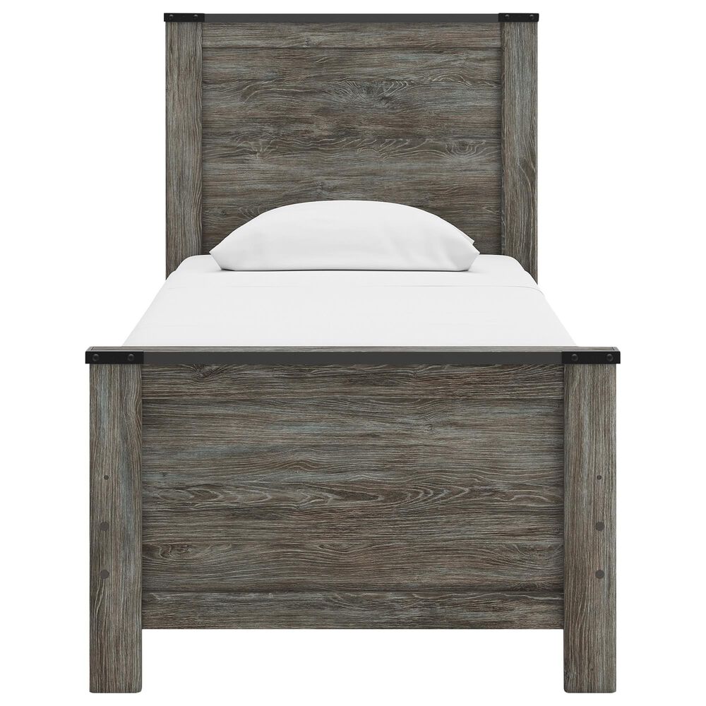 Ashley Frandern 4-Piece Twin Panel Bedroom Set in Rustic Warm Gray, , large