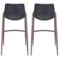 Zuo Modern Desi Bar Chair in Black and Dark Brown (Set of 2), , large